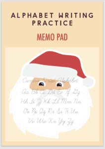 Cursive Alphabet Script Santa Memo Pad