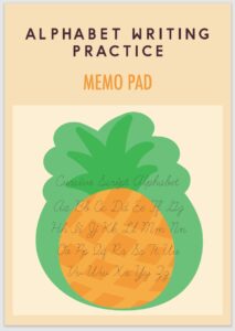 Cursive Script Alphabet Pineapple-shaped Memo Pad