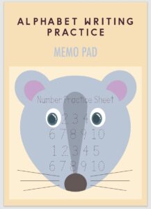 Number Practice Sheet Writing Practice Mouse Shaped Memo Pad