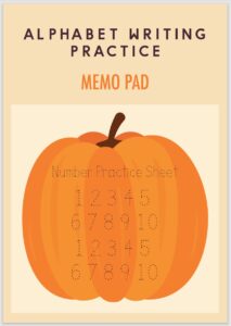 Number Practice Sheet Writing Practice Pumpkin-shape Memo Pad