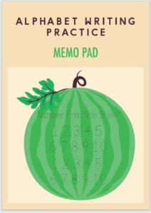 Number Practice Sheet Writing Practice Watermelon-shape Memo Pad