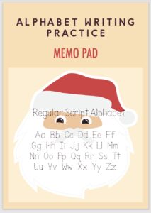 Regular Alphabet Script Santa Memo Pad