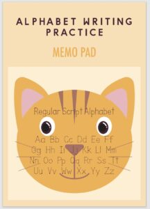 Regular Script Alphabet Writing Practice Cat Shaped Memo Pad