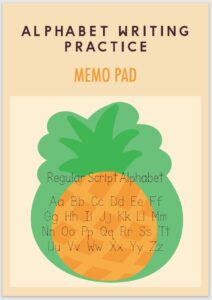 Regular Script Alphabet Writing Practice Pineapple Shaped Memo Pad