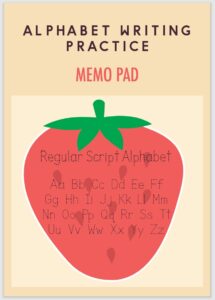 Regular Script Alphabet Writing Practice Strawberry Shape Memo Pad