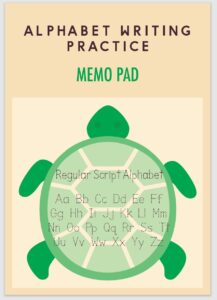 Regular Script Alphabet Writing Practice Turtle-shape Memo Pad