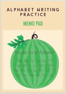 Regular Script Alphabet Writing Practice Watermelon-Shape Memo Pad