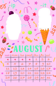 August 2024 mixed fun word family calendar