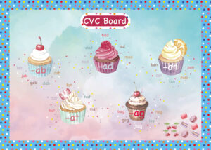 Cupcake Theme Phonics CVC Board