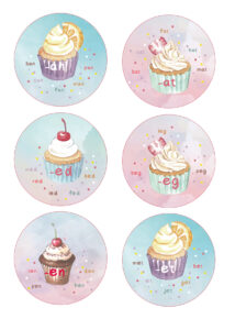 Cupcake Theme Word Learning Board