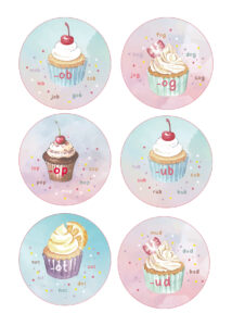 Cupcake Theme Word Learning Chart