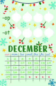 December 2024 Mixed Fun CVC Words Calendar