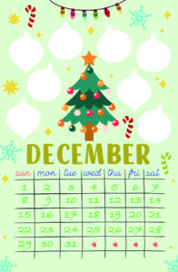 December 2024 Mixed Fun sight word calendar