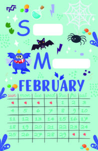 February 2024 Mixed Fun Alphabet Calendar