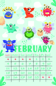 February 2024 Mixed fun sight word calendar