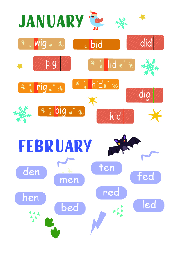 Engage Your Kids With 2024 Mixed Fun CVC Words Calendar   Jan Feb 2024 Mixed Fun CVC Words Calendar 