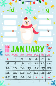 January 2024 Mixed Fun CVC Words Calendar