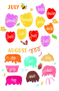 Jul-Aug 2024 mixed fun word family calendar