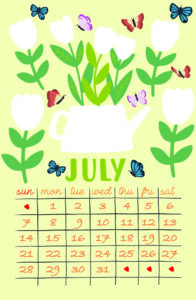 July 2024 Mixed Fun sight word calendar