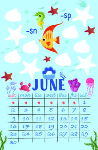 June 2024 Consonant Blend Calendar