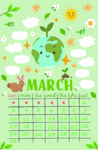 March 2024 Mixed Fun CVC Words Calendar