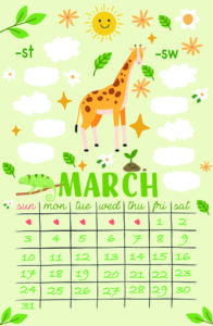 March 2024 consonant blend Calendar