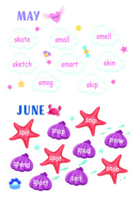 May-Jun Consonant Blend Word Calendar