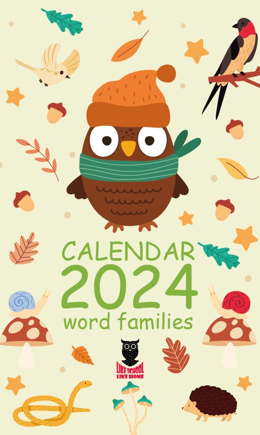 Mixed fun word family 2024 calendar