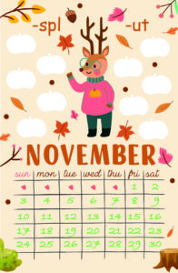 November 2024 Consonant Blend Calendar