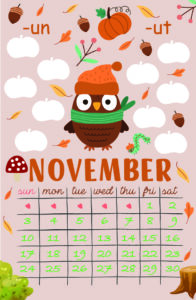 November 2024 Mixed Fun CVC Words Calendar