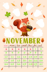 November 2024 Mixed Fun sight word calendar