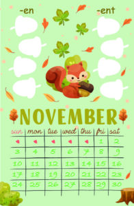 November 2024 mixed fun word family calendar