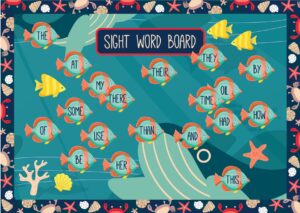 Ocean Theme Phonics Sight Word Board