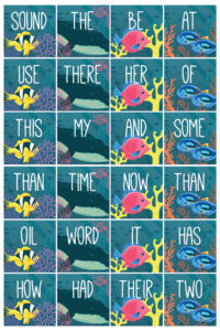 Ocean Theme Word Sticker Sheet