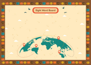 Around the world Theme Sight Word Door Banner