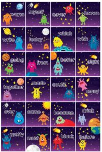 Space Theme Sight Word Learning Stickers