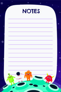 Space Theme Sight Word Note Pad