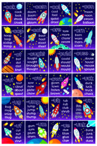 Space Theme Word Family Phonics Chart