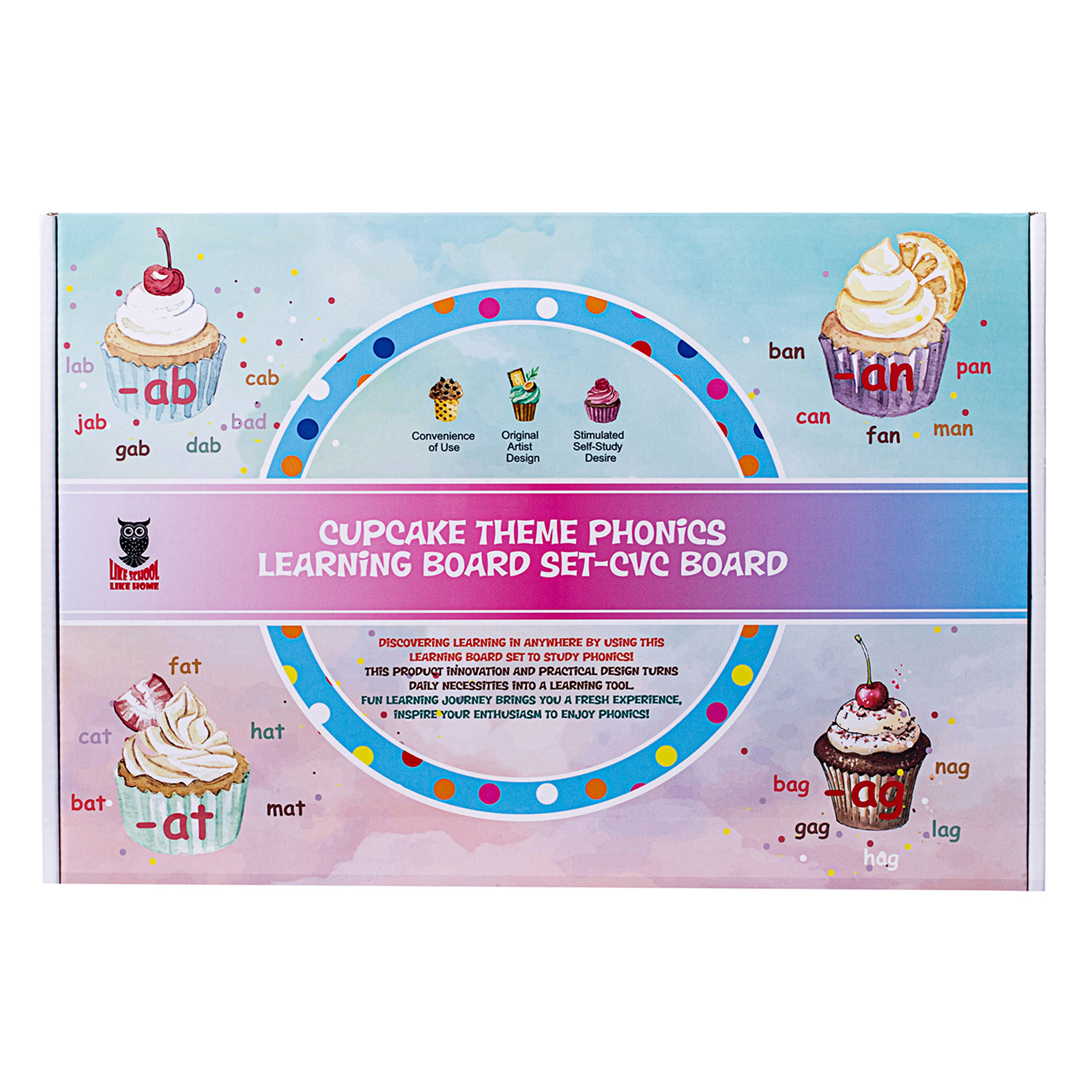 Cupcake Theme Phonics Learning Board Set-CVC Board