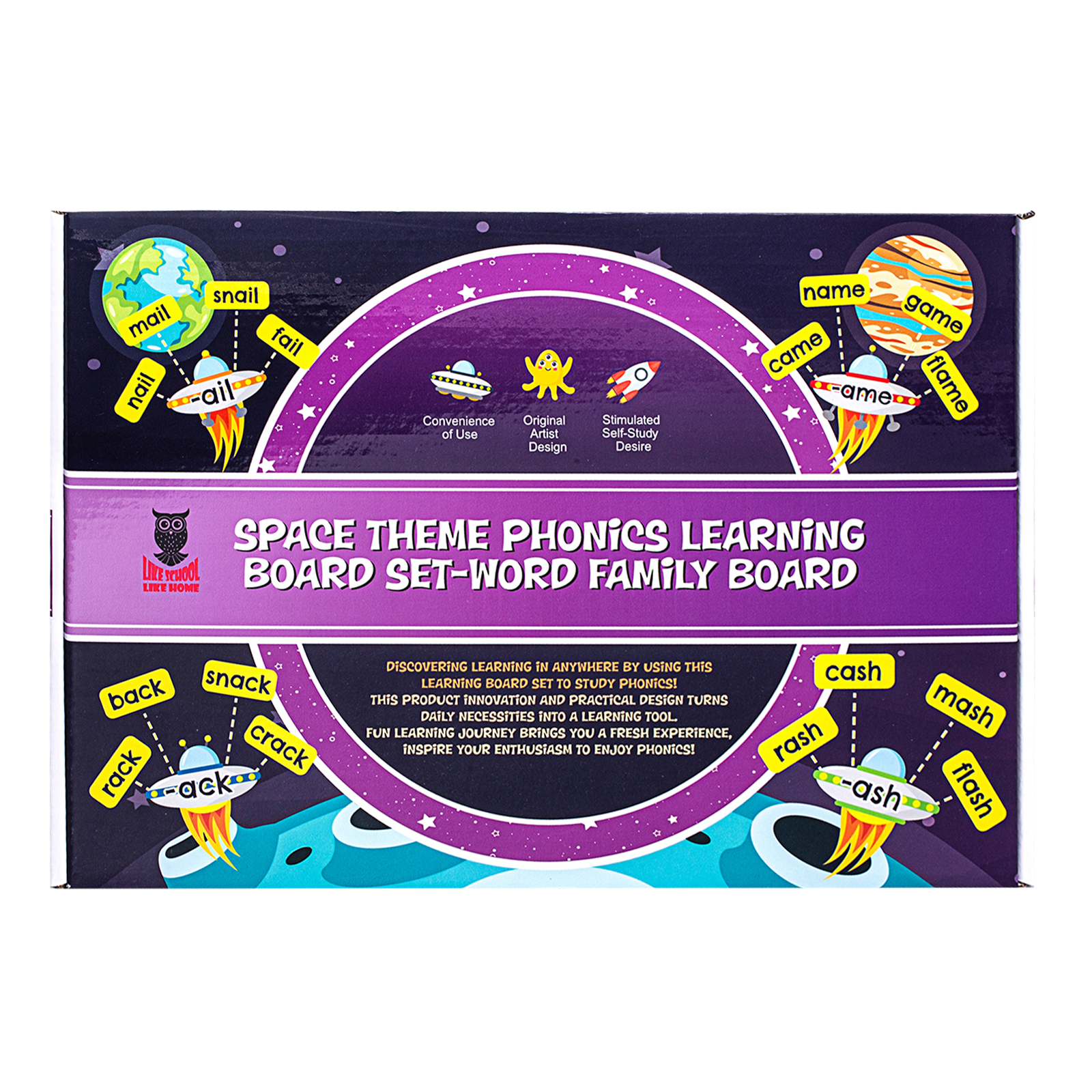 Space Theme Phonics Learning Board Set- Word Family Board